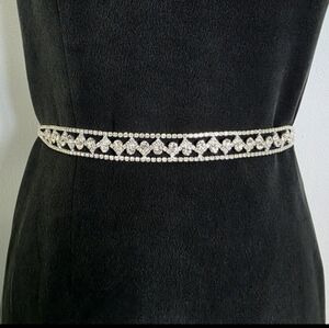 Clear Rhinestone Bridal Sash Belt